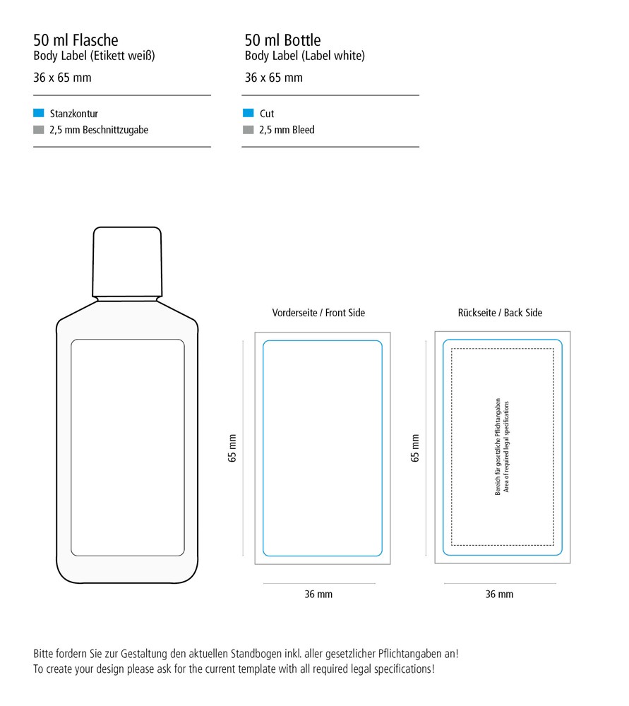 Hände-Desinfektionsgel (DIN EN 1500), 50 ml, Body Label (R-PET)