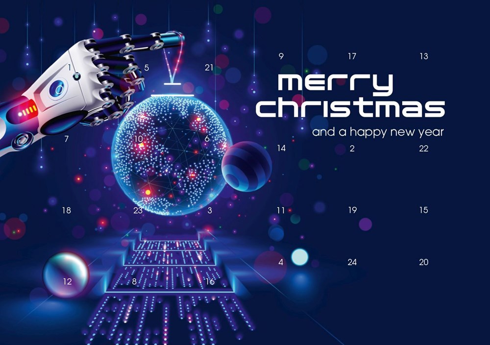 A5-Schoko-Adventskalender mit Werbeeindruck - Digital Christmas