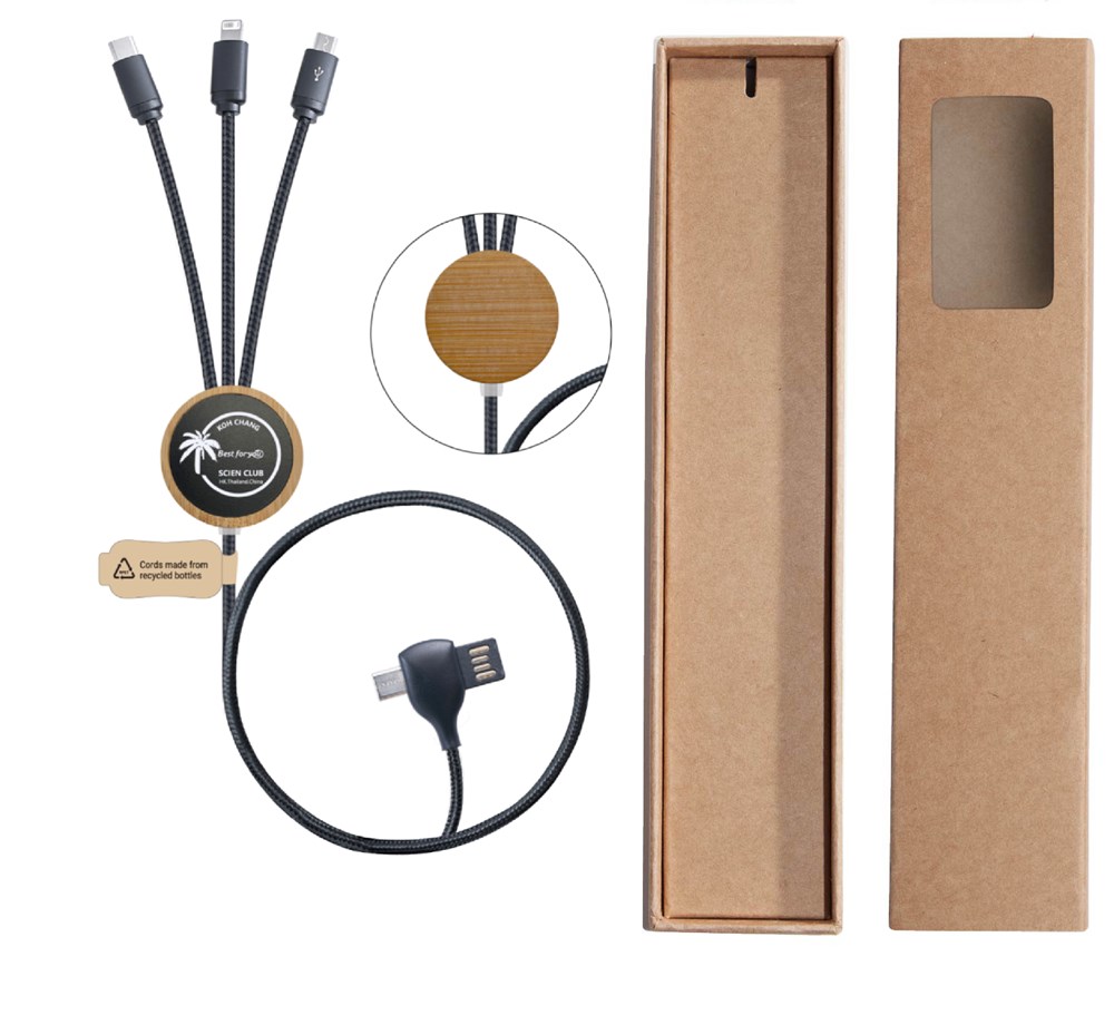 C&A Ladekabel "ECO Cable LED Bamboo" schwarz